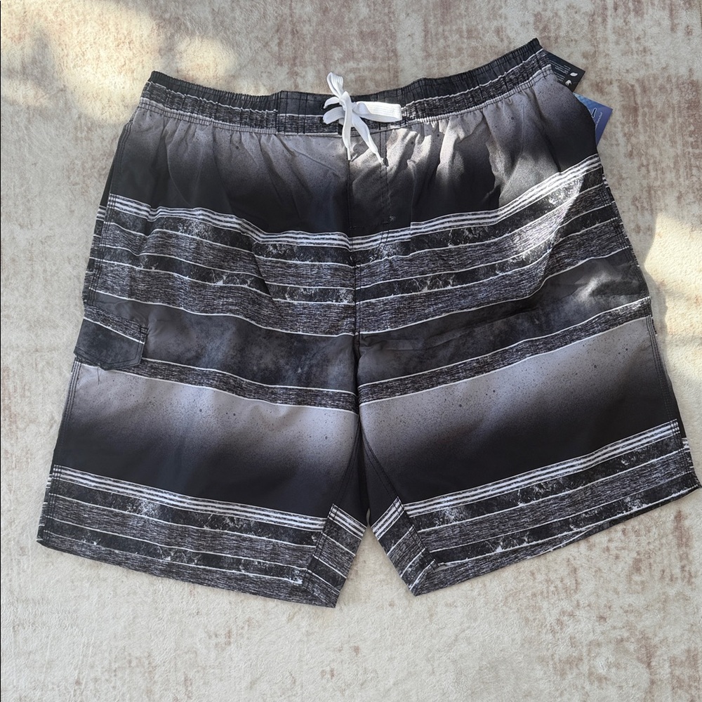 🆕 Kanu Surf Charcoal and White Board Shorts